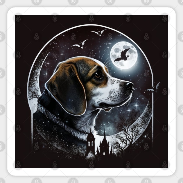 Dark Beauty Beagle Sticker by Enchanted Reverie